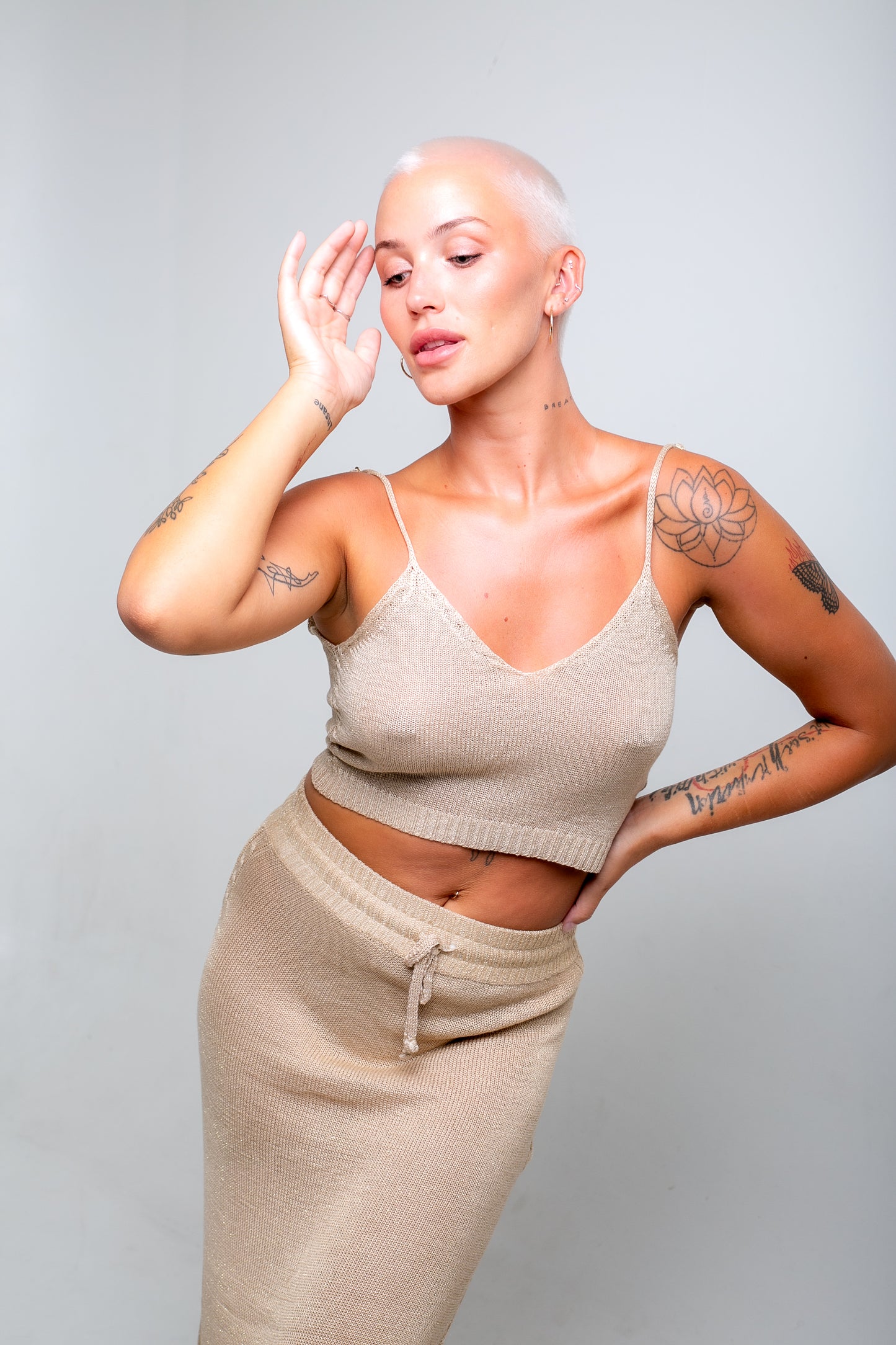 Ixchel Knit Cami ~ Gold