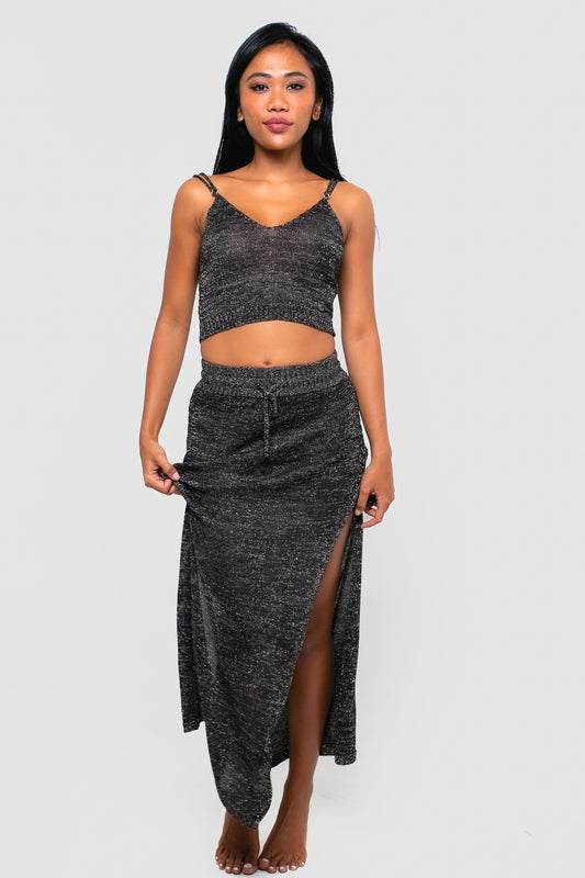 Ixchel Knit Cami ~ Black/Gold